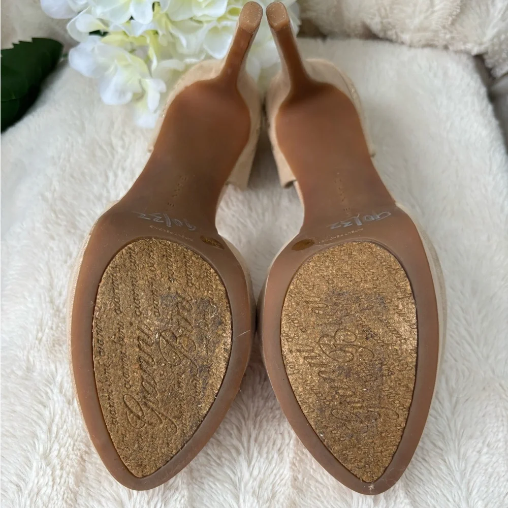 Gianni Bini Champagne Gold Studded Open-Toe Heels size 9